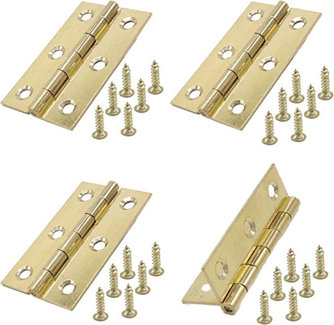 2 Inch Gold Cabinet Door Hinges, Brass Folding Butt Hinges