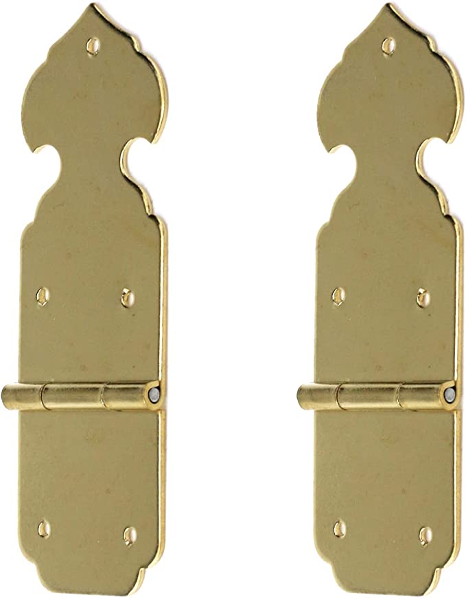 3.34×1.18×0.15 Inch Brass-Plated Hinges,Gold Strap Hinges