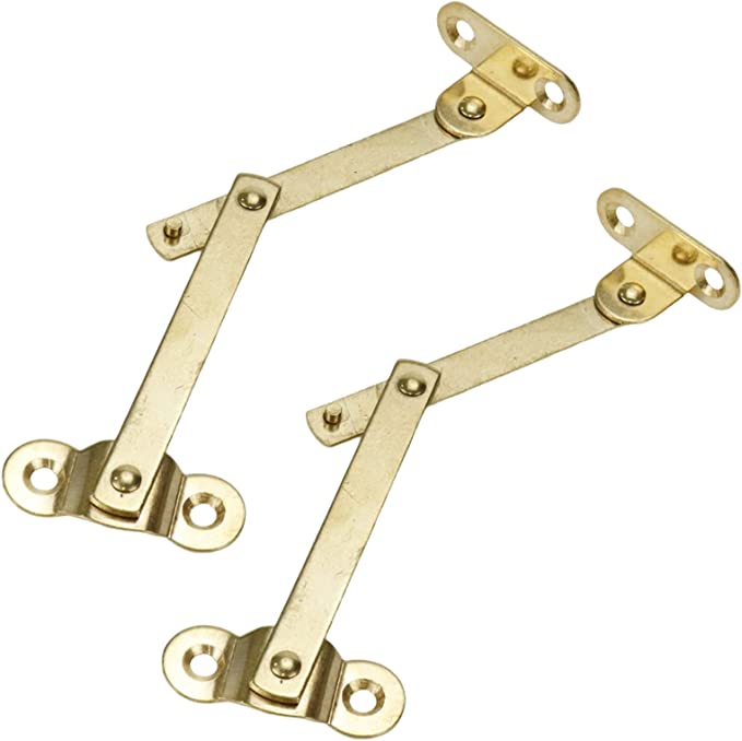Pair of Small Quadrant Hinge 1-5/16 - Solid Brass - Gold Plated Pair - D.  Lawless Hardware